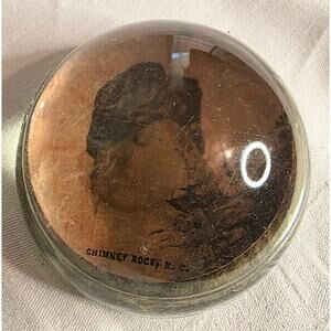 Vintage Glass Dome Paperweight Chimney Rock, SC 3" Diameter